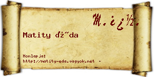 Matity Éda névjegykártya